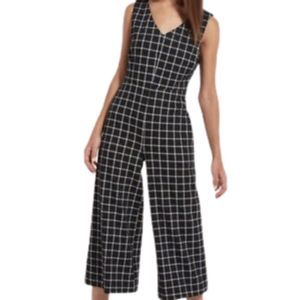 NWT Lysse Plaid Jumpsuit Black Wide Panel Romper | Extra Small